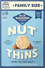 Blue Diamond Almonds Nut-Thins Gluten Free Cracker Crisps, Hint Of Sea Salt, Family Size, Sea Salt, 7.7 oz (Pack of 1)