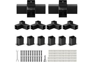 QZER Pergola Kit, Heavy Duty Pergola Brackets for 4"x 4" (Actual 3.5" X 3.5") Lumber,DIY Rust-Proof Gazebo Hardware Kits with 3-Way & 4-Way Corner Bracket, Gazebo Brackets Kits for Patio Backyard Outdoor