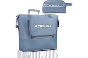 AOGIST Weekender Bag for Women, Heavy Duty Travel Tote Bag Sports Gym Bag Foldable Carry On Bag Large Overnight Bag