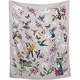 Hummingbird Throw Blanket Butterfly Hummingbirds Theme Blanket for Women Girls Hummingbird Gifts for Bird Lovers Bird Flower Blanket for Couch Bed Outdoor 40"x50"for Kids/Child