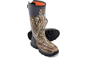 Trudave Hunting Boots for Men, Waterproof Rubber Boots with Steel Shank, 5mm Neoprene Camo Insulated Outdoor Hunting Boots (Size 5-14)