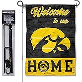 College Flags & Banners Co. Hawkeyes Welcome to Our Home Garden Flag with Stand Holder