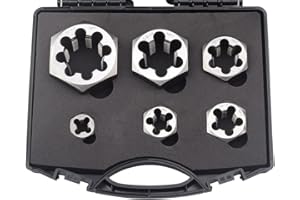 KAIMEX NPT Pipe Hex Die Set 6 Pcs Cartbon Steel 1/8"-27 1/4"-18 3/8"-18 1/2"-14 3/4"-14 1"-11 1/2