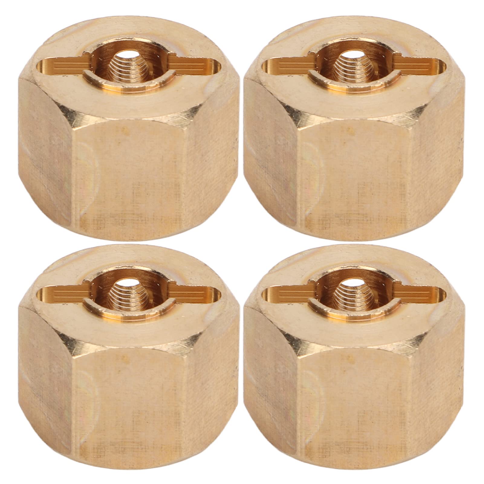 Dilwe RC Coupler Set, 12mm Brass Hex Wheel Hub Extenders for 1/10 Scale RC Crawlers (Fits SCX10/90046/GN7/CC01, 9mm)