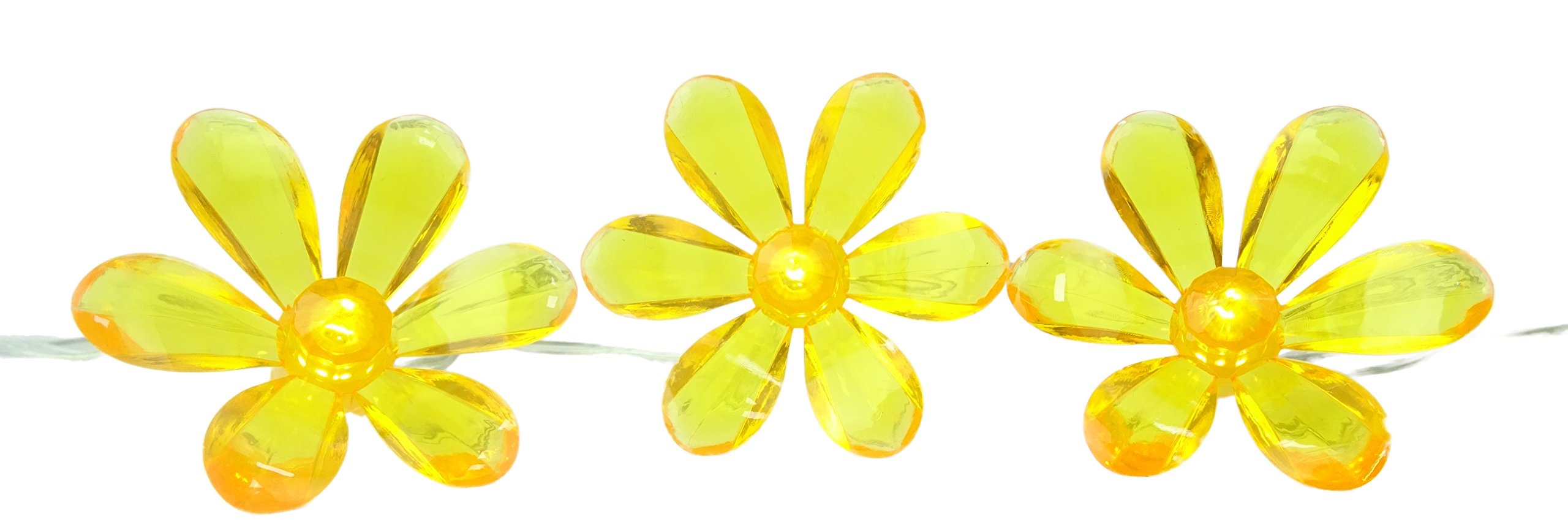 Toyland® 20 Yellow Flower String Lights with LED Lights - Solar Powered - Outdoor Lights