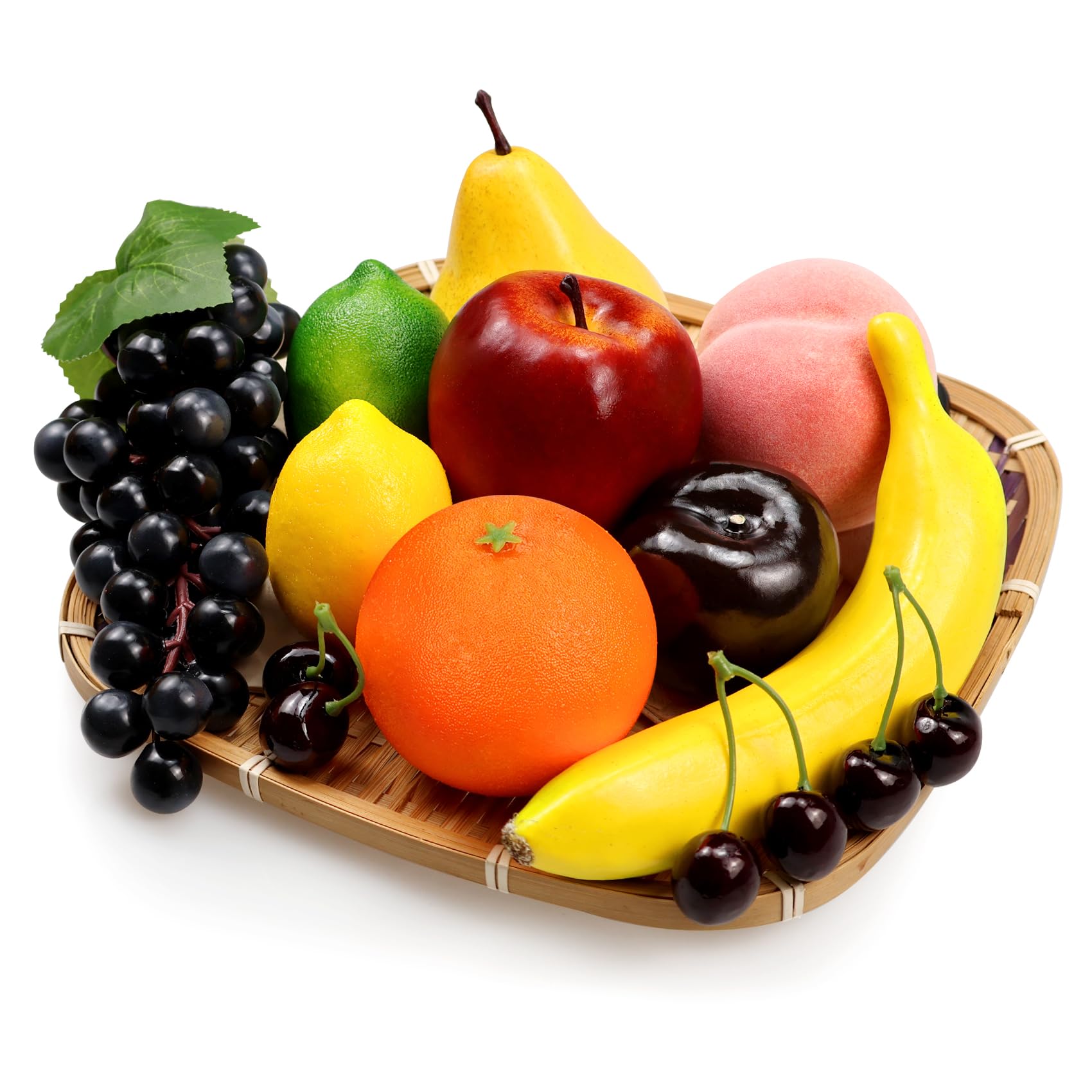 Lorigun Artificial fruits set for decoration fake fruits props,10 kinds of fruit (total 12 Pcs)