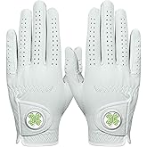 Golf Gloves Women All Premium Cabretta Leather 1 Pair with Ball Marker, Soft Comfortable & All Weather Grip Glove for Right Handed Golfer, Serious Feel Fit Size Small Medium Large XL