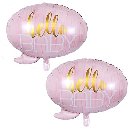 Amazon Com 2 Pack Pink 24 Hello Baby Oval Balloon Foil Mylar