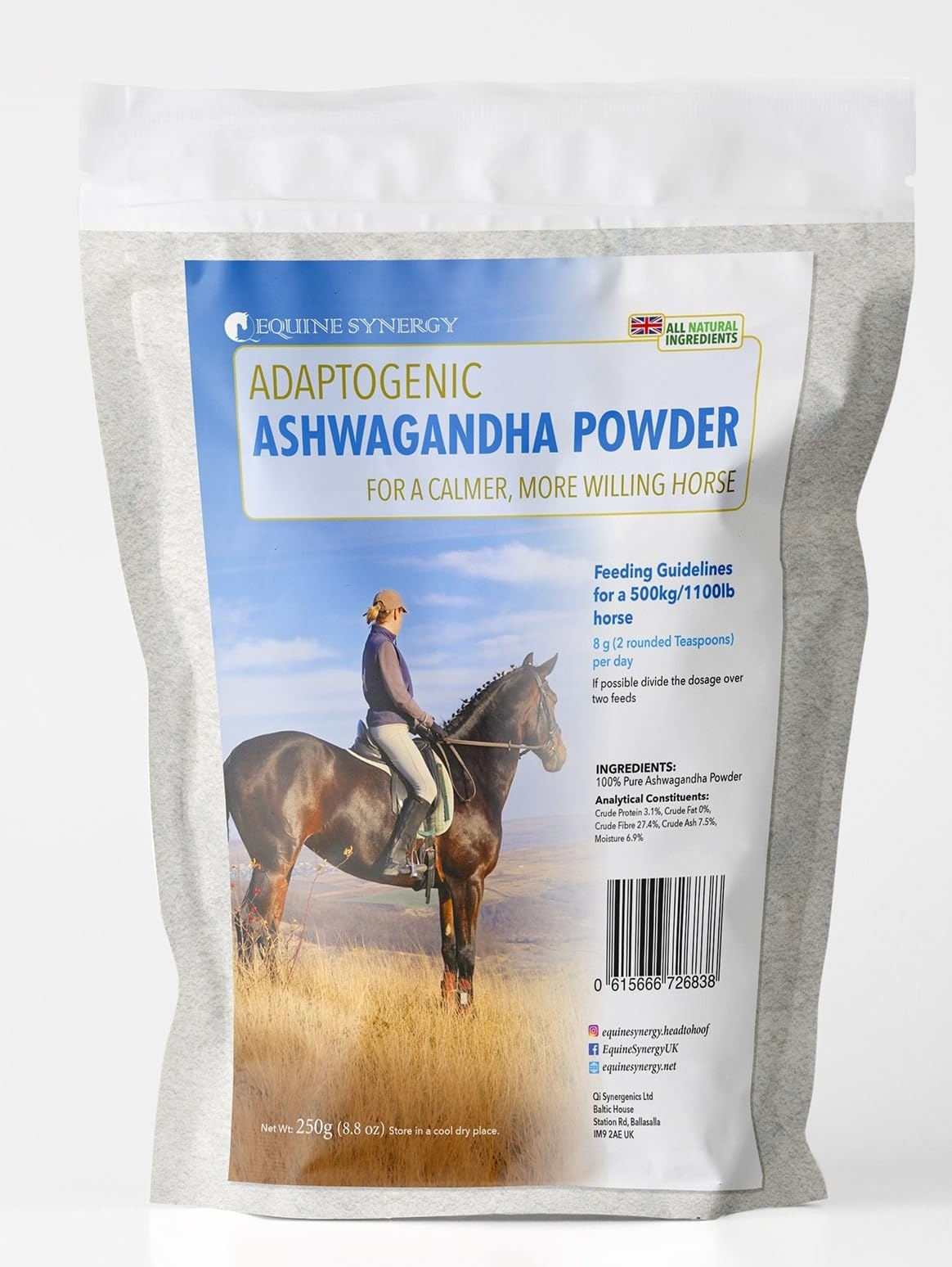 Equine Synergy Ashwagandha for Horses and Ponies- A Powerful Calming Herb to Maintain Relaxation and Focus in Your Horse or Pony, with Behaviour Adaptogens
