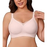 DEANGELMON Wireless Bras for Women Mesh V Comfortable Bralette Supportive Full Coverage Tshirt Everyday Bra