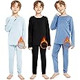 Resinta Kids Boys Thermal Underwear Set Kids Fleece Lined Base Layers Top & Bottom Toddler Long Johns for Kids Cold Winter