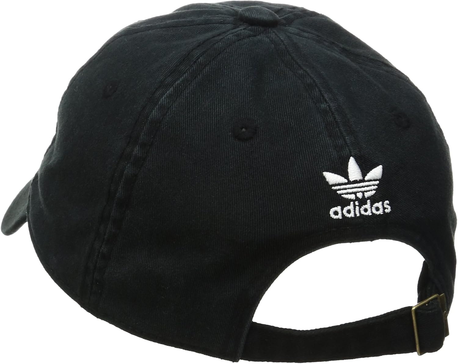 adidas Originals Men's Relaxed Strapback Cap, Black/White, ONE SIZE: Clothing