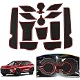 SKTU 2024 2025 Chevy Trax Door Slot Mat for 2024 2025 Chevrolet Trax (LS,1RS,LT,2RS,ACTIV) 2024 2025 Chevy Trax Accessories 14PCS Fit 2024+ Trax Door Compartment Cup Center Console Liners (Red)
