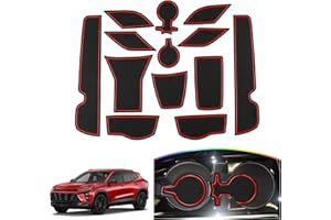 SKTU 2024 2025 2026 Chevy Trax Door Slot Mat for 2024 2025 2026 Chevrolet Trax (LS,1RS,LT,2RS,ACTIV) 14PCS Fit 2024 20256 2026 Chevy Trax Accessories Door Compartment Cup Center Console Liners (Red)