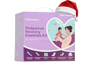 Glamommy Postpartum Recovery Essentials Kit for Women, Labor & Delivery Postpartum Care, Peri Bottle, Cooling Spray, Disposable Postpartum Underwears, Postpartum Pads, Hot&Cold Packs, Soothing Liners