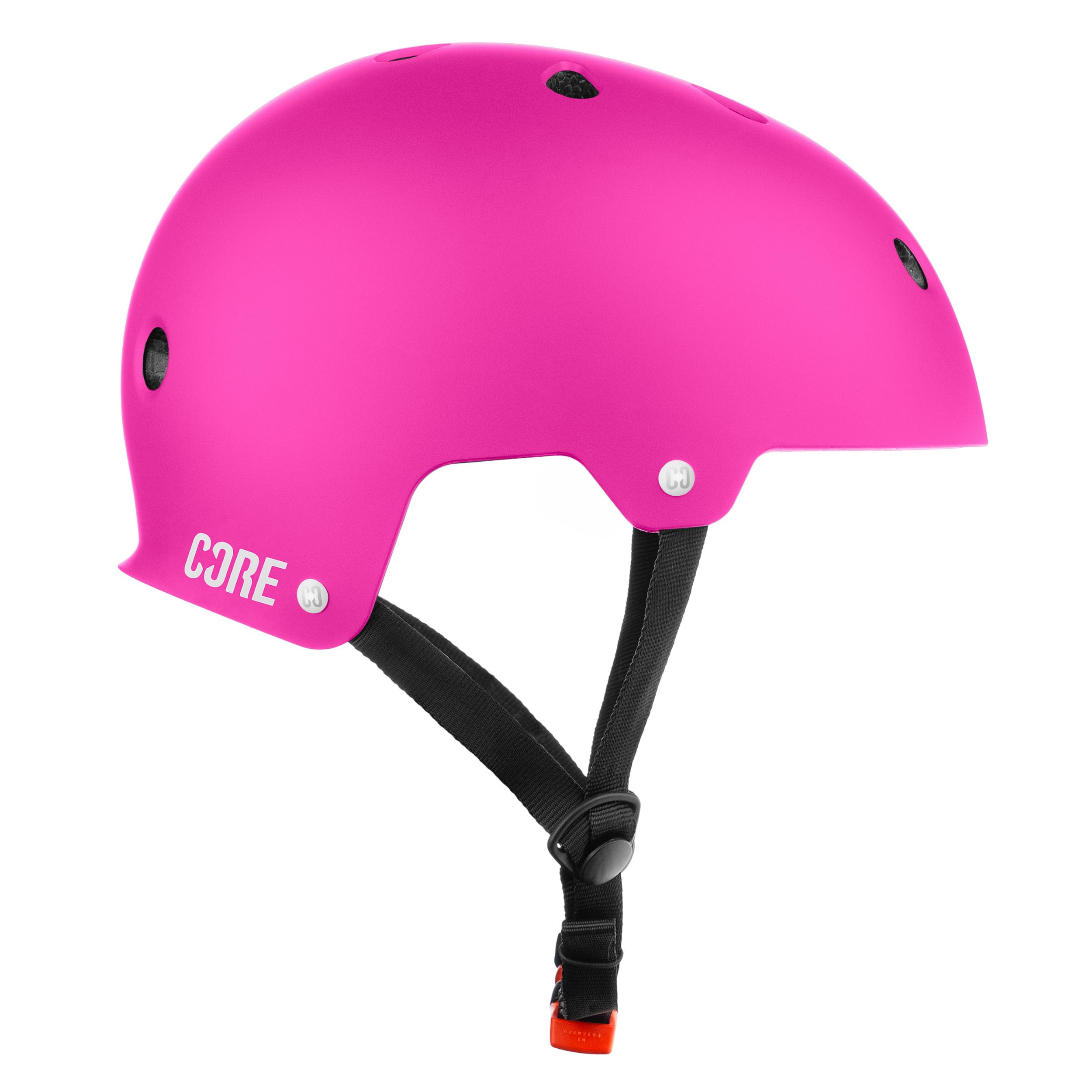 CORE Protection Action Sports Helmet Skate/BMX/Bike/MTB/Skateboard/Scooter - Hot Pink, S/M