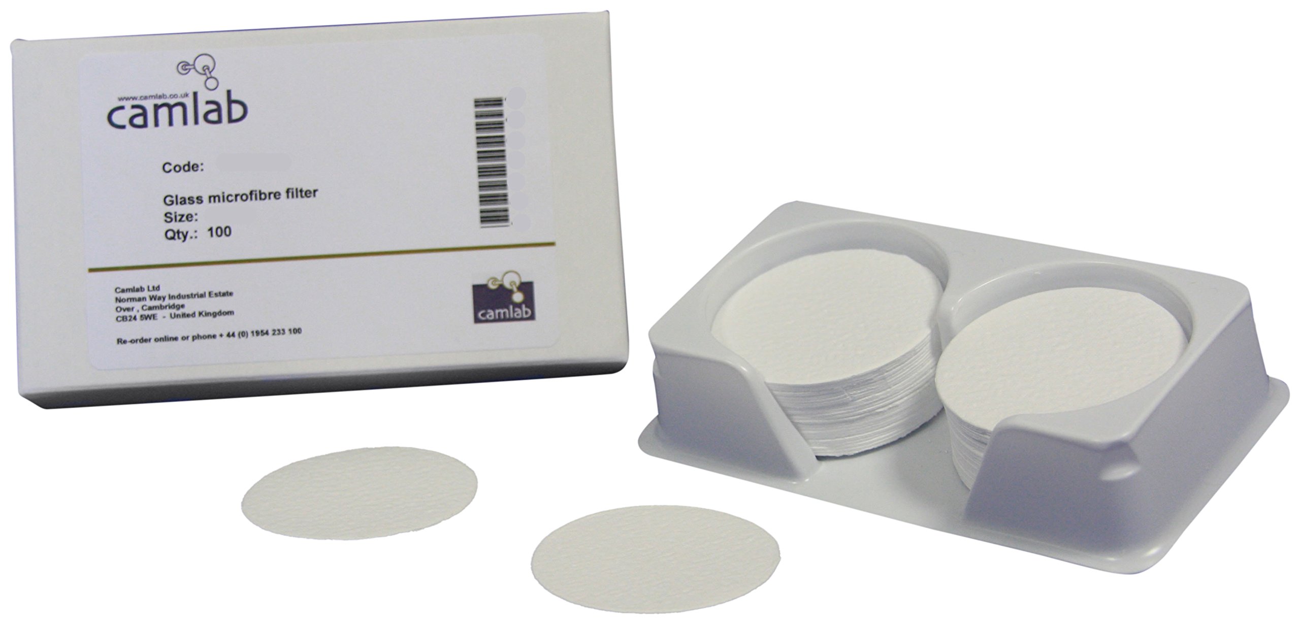 Camlab 1171233 Grade 261 Glass Microfiber Filter Paper, 1.2 µm, Diameter 110 mm (Pack of 100)