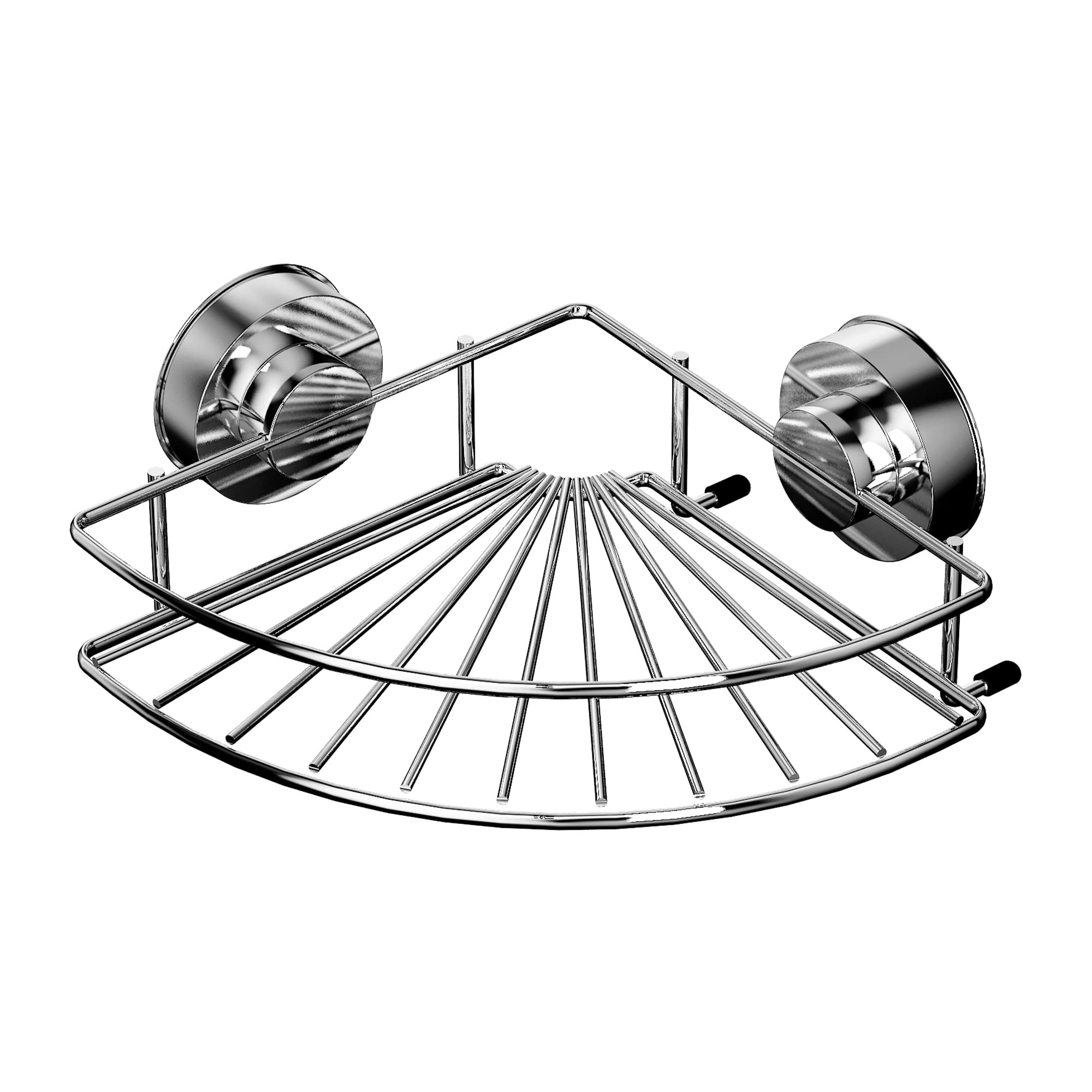 Blue Canyon Gecko Corner Rack, Shower Caddy with Vacuum Suction, Quick Lock Suction Cup, No Drill and No Screws Required, Removable, Reusable and Repositionable, Stainless Steel