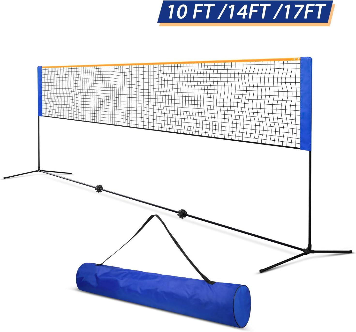 ORIENGEAR 10ft Portable Badminton and Tennis Net with Poles Carrying Bag Height Adjustable 34¡± to 61¡± for Kids Volleyball Pickleball Indoor Outdoor Backyard : Sports & Outdoors