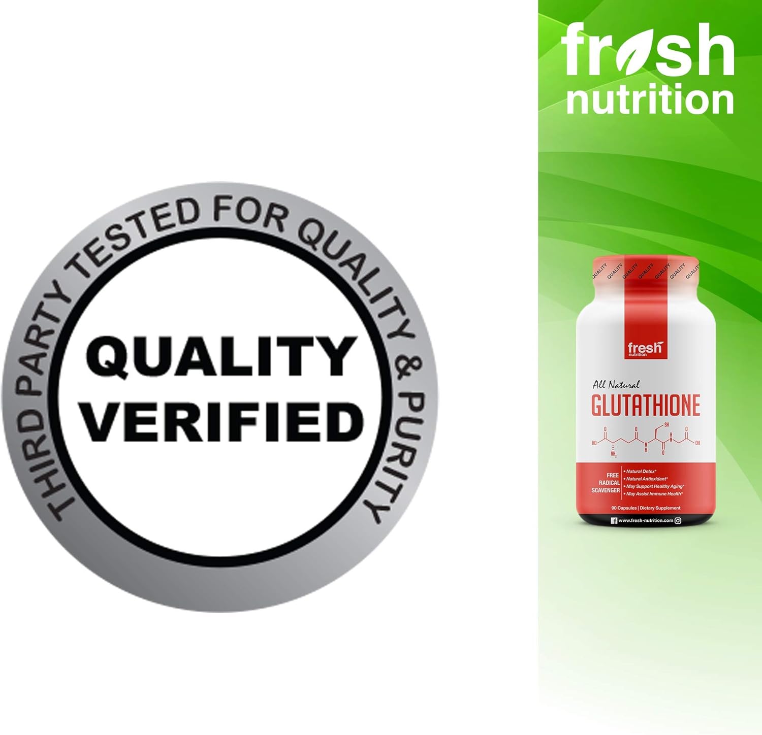 Glutathione Supplement - Strongest DNA Verified Glutathione Reduced - Natural Skin Whitening Anti-Aging Benefits – Liver, Immune and Brain Function - Vegan Friendly, Non GMO, Gluten & Soy Free: Health & Personal Care