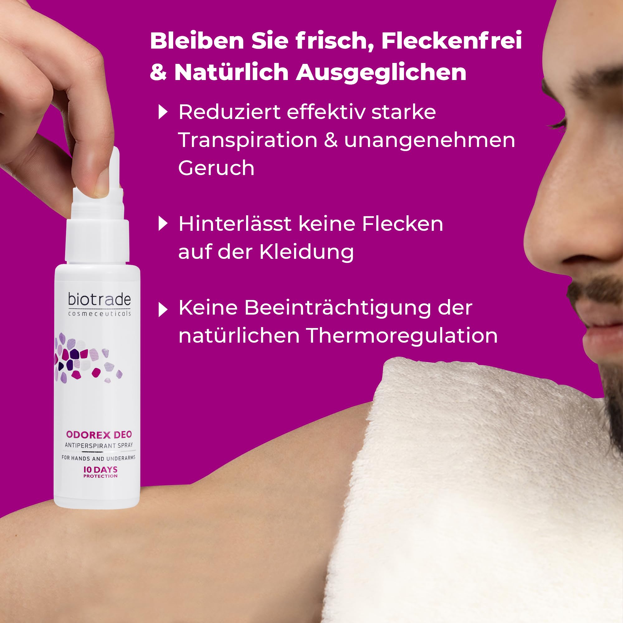 Biotrade Odorex Deo Antitranspirant-Spray für Hände & Achseln – Anti-Schweiß-Spray mit 10–14 Tagen Schutz bei starker Schweißneigung & Geruchskontrolle – 40 ml 4