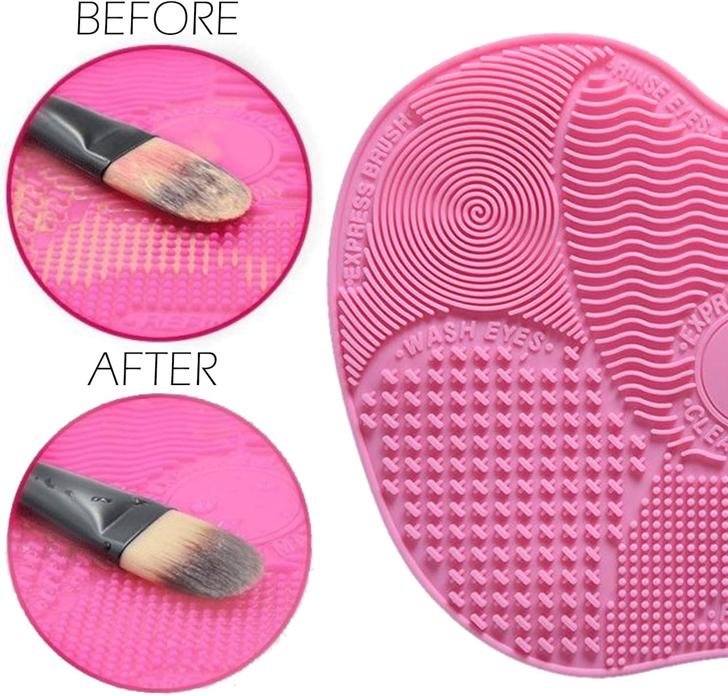 Silicone Makeup Brush Cleaner Mat, Pink - Image 4