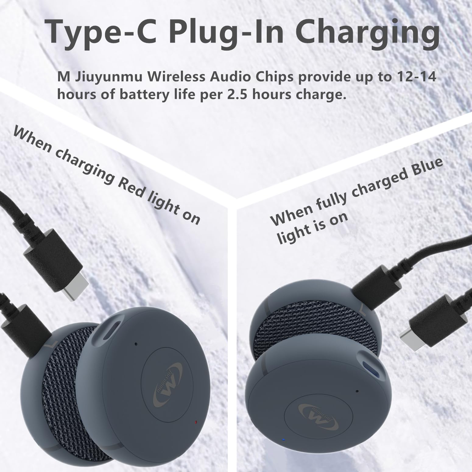 M Jiuyunmu Outdoor Sports Ski Helmets Headphones/Bicycle Helmets Headset- Chips 5.3 - True Wireless Bluetooth Helmet Speakers for Skiing, Snowboarding Mountain Biking