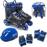 Chicago Inline Training Roller Skates with Protective Gear for Kids &ndash; Durable, Top Performance Roller Blades, Wrist Guards, Kneepads &amp; Backpack, Padded High-Top Boots,64mm Wheels, Indoor/Outdoor Use