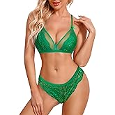Avidlove Lingerie Set For Women Sexy Lingerie 2 Piece Lace Bra and Panty Sets Babydoll Outfits