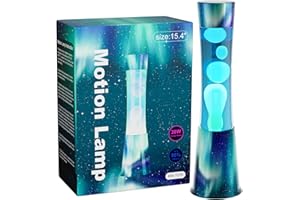 BAPOLE Liquid Motion Lamps - Aurora Blue Liquid / White Wax, Beautiful Lamp, Relaxing Light, Night Light , suitable for adults, teenagers, and children, Bedroom Light Living Room, Novel and Cool Decorations