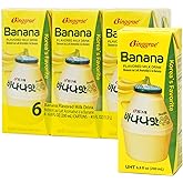 Binggrae Banana Flavored Milk Drink &ndash; Sweet and Creamy Korean Beverage &ndash; Shelf-Stable 6.8 fl oz Cartons &ndash; Pack of 6