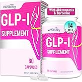 GLP-l Supplement for Women & Men, GLP-l Supplements with Akkermansia Probiotic, Berberine, Natural GLP-l - GLP-l for Immune, GLP-l Levels, Digestion, Gut & Overall Health, Vegan - 60 Capsules
