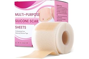ROSAWI Silicone Scar Sheets & Tape (1.6" x 120"-3M) - Reusable Soft Medical Grade Silicone Strips Patches for Surgical, Keloid, Acne, Burn, C - Section Scars