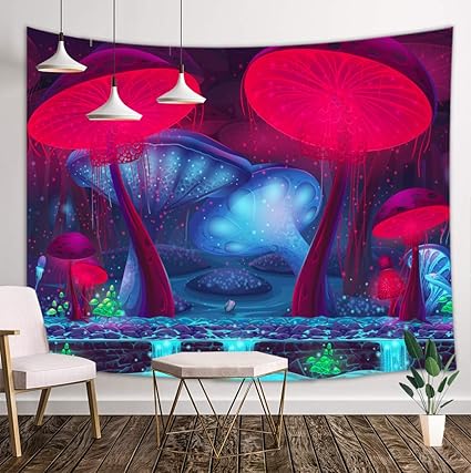 Amazon Com Kotom Fantasy Mushroom Tapestry Wall Hanging Magical