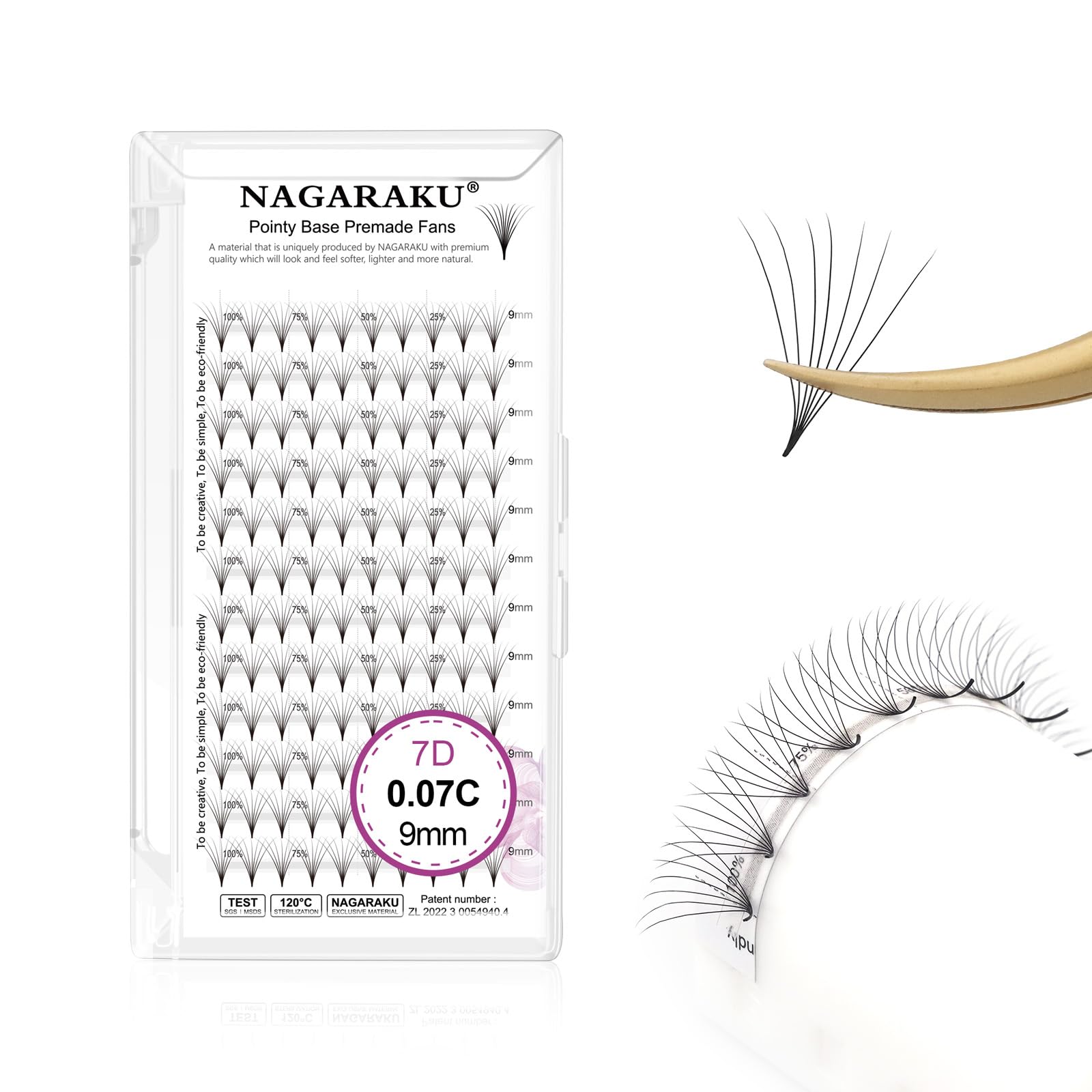 NAGARAKU Premade Fans Eyelash Extensions Premade