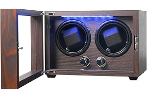 ORYX VISION Oryx Watch Winders for Automatic Watches, Double Automatic Watch Winder for Rolex Built-in Light, 4 Rotation Modes Setting, AC/USB Powered Elastic Watch Pillows Quiet Mabuchi Motor