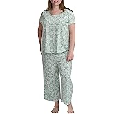 Karen Neuburger womens Kn Cool Scoop Neck Tee and Crop Pant Pajama Set With Picot Trim