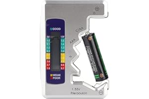 Moofey Battery Tester, Battery Checker, Digital Batteries Capacity Detector Checker Measuring Tool 90 x 60 mm for Household B