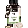 Longevity Botanicals Organic Lion’s Mane Mushroom Extract Capsules (120) | Concentrated 8:1 Ratio | 100% Fruiting Bodies | Hericium Erinaceus Nootropic Supplement for Focus, Memory & Brain Support