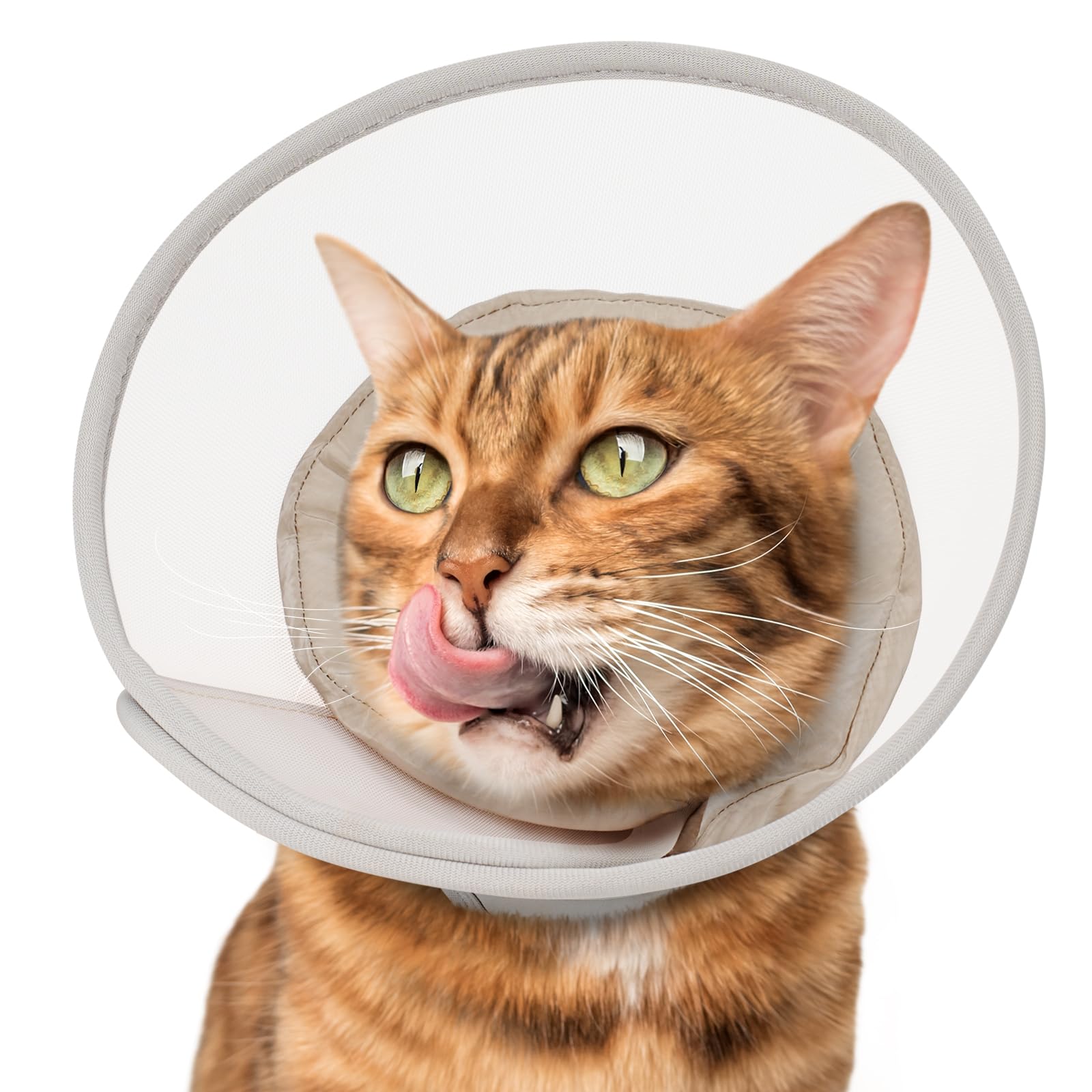 Photo 1 of Cat Cone Collar Soft: Comfortable Waterproof Mesh Recovery Cone After Surgery to Stop Licking and Scratch, Alternative to Plastic Elizabeth Head/Neck Cone