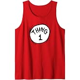 Dr. Seuss Thing 1 Logo Emblem - Officially Licensed Red Tank Top