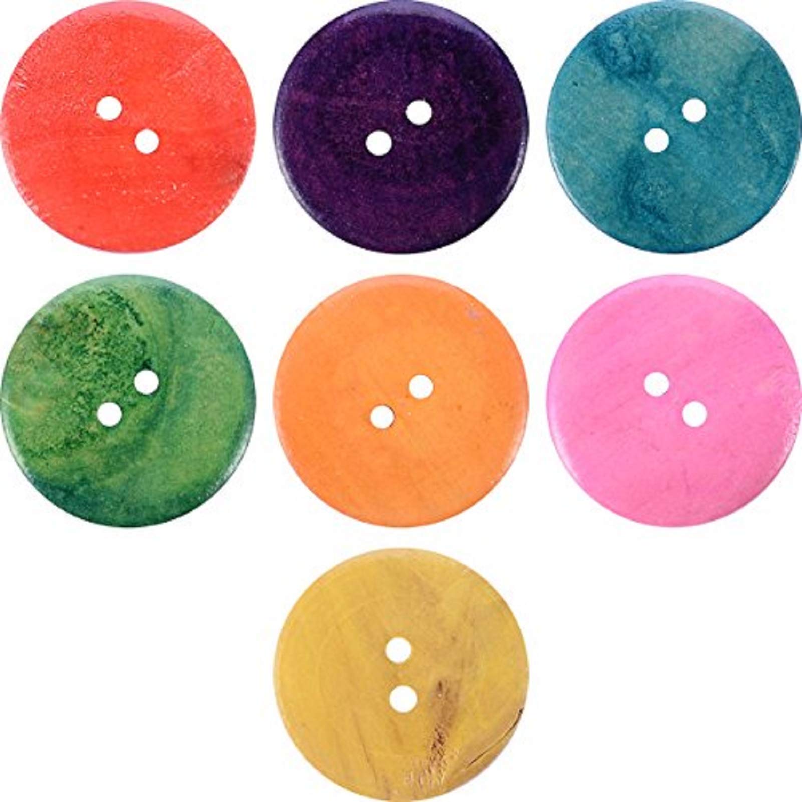Weiye Craft Buttons - Wooden Buttons in Bulk, Mix Colors, 40mm, 20pcs