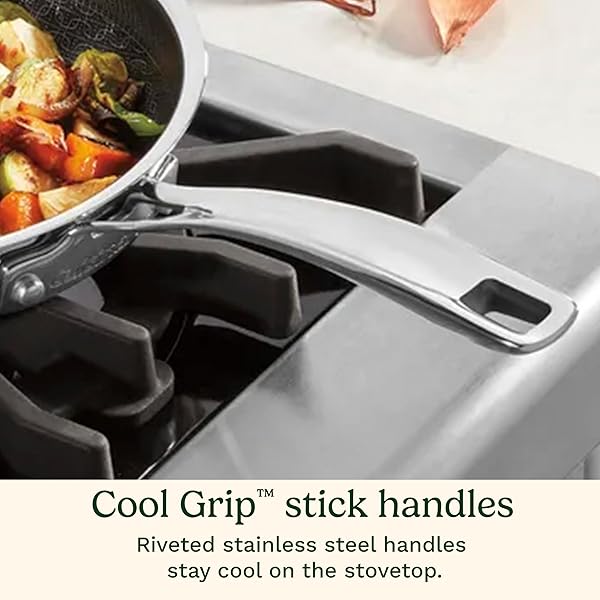 CUISINART FUSIONPLUS NONSTICK STAINLESS STEEL COOKWARE SET, 2-PIECE SKILLET COOKING SET WITH PFAS-FREE PURELYSEAR CERAMIC NON STICK TECHNOLOGY, SCRATCH PROOF, COOL GRIP HANDLES, DISHWASHER SAFE