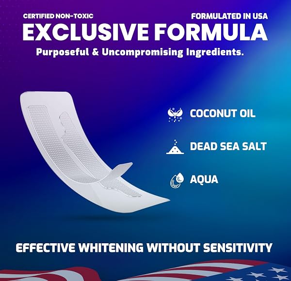 WHITENING STRIPS CARE ENAMEL SAFE NATURAL TEETH WHITENER KIT FOR MEN WOMEN (MINT 28 STRIPS)