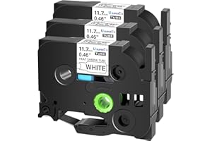 USUPERINK 3 Pack Compatible for Brother HSe-231 HSe231 HS-231 HS231 Black on White Heat Shrink Tube Label Tape use in PT-D210