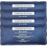 Hot & Cold Gel Packs for Pain Relief 4PCS 4x9 Inch Ice Packs Reusable Blue Cold Packs for Swelling, Bruises, Injuries, Surgery, Toothache (4 Pack)