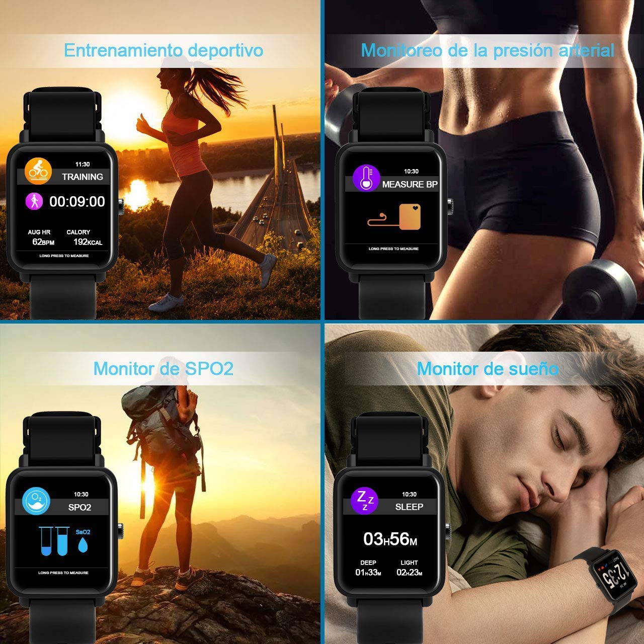 Macrourt Smartwatch Inteligente,IP68 Impermeable Reloj Deportivo ...