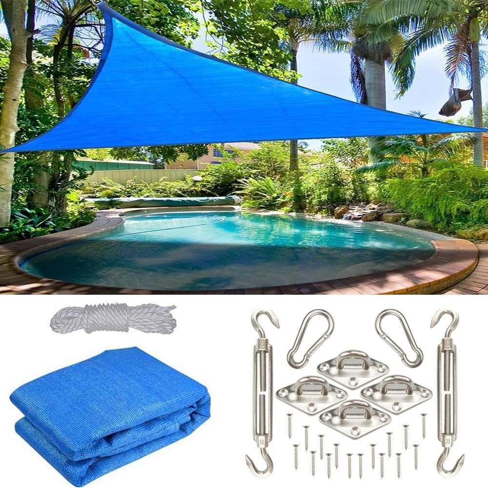Garden pond Sun Shade Sail, Waterproof Sunscreen Patio Canopy Triangle Awning 95 UV Block