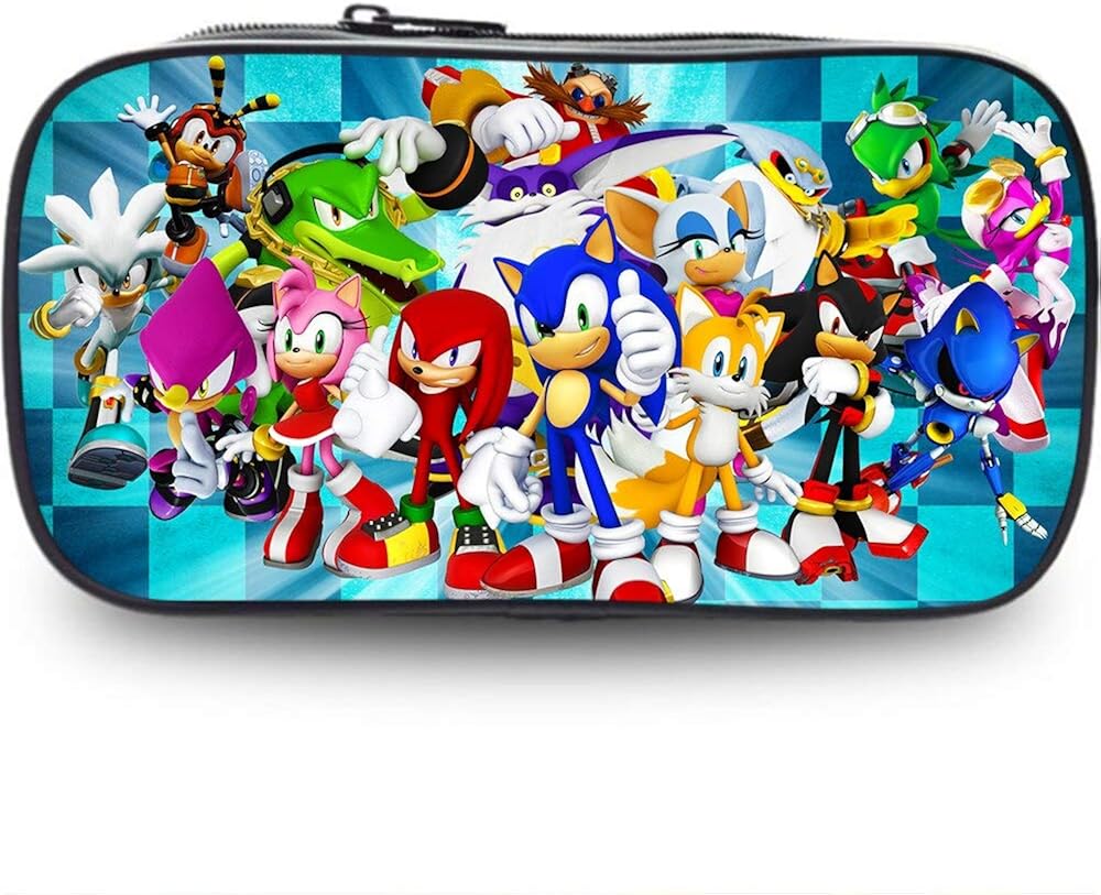 YUNDING Sonic Backpack Hot Game Design Kids Pencil Case Cartoon Sonic