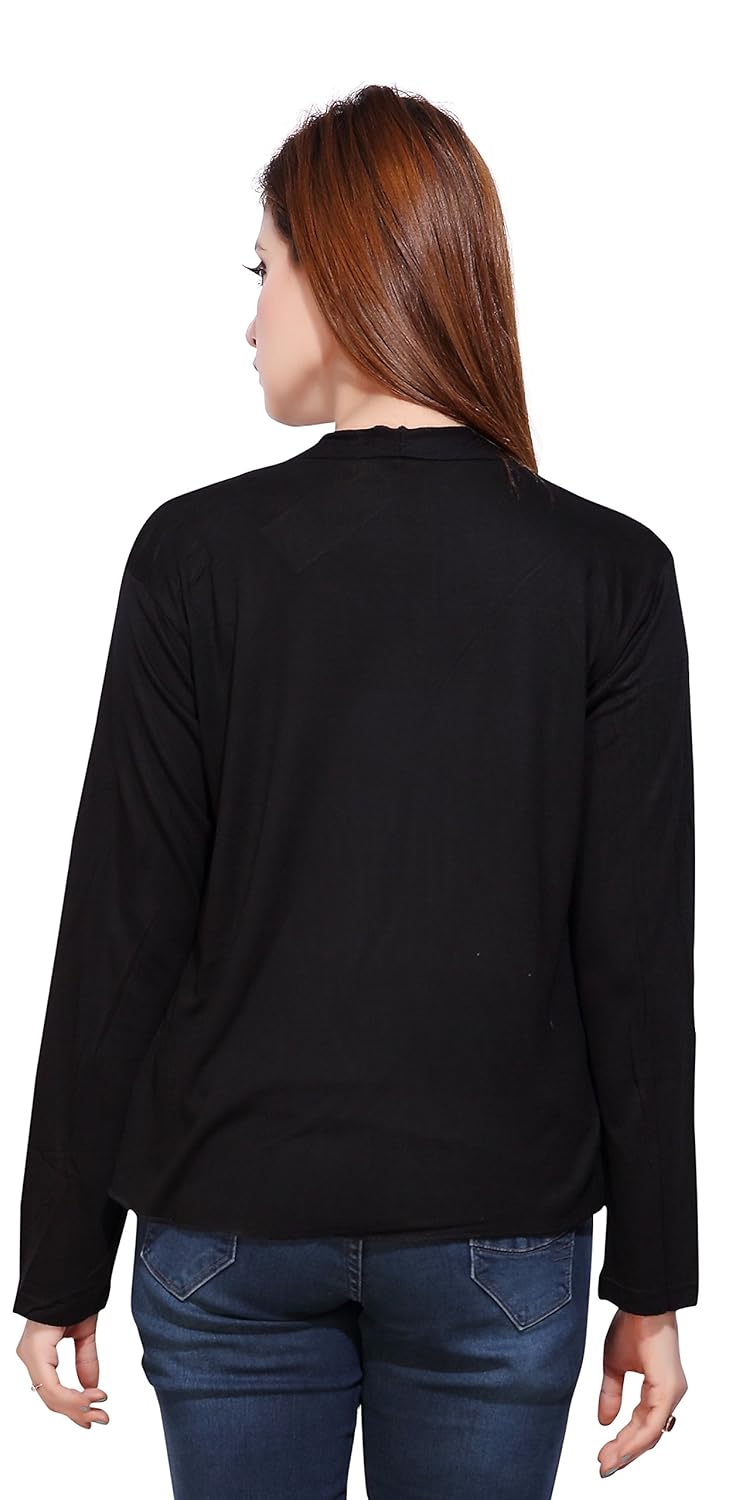 bfly women's viscose long shrugs-pack of 2 (black & white)